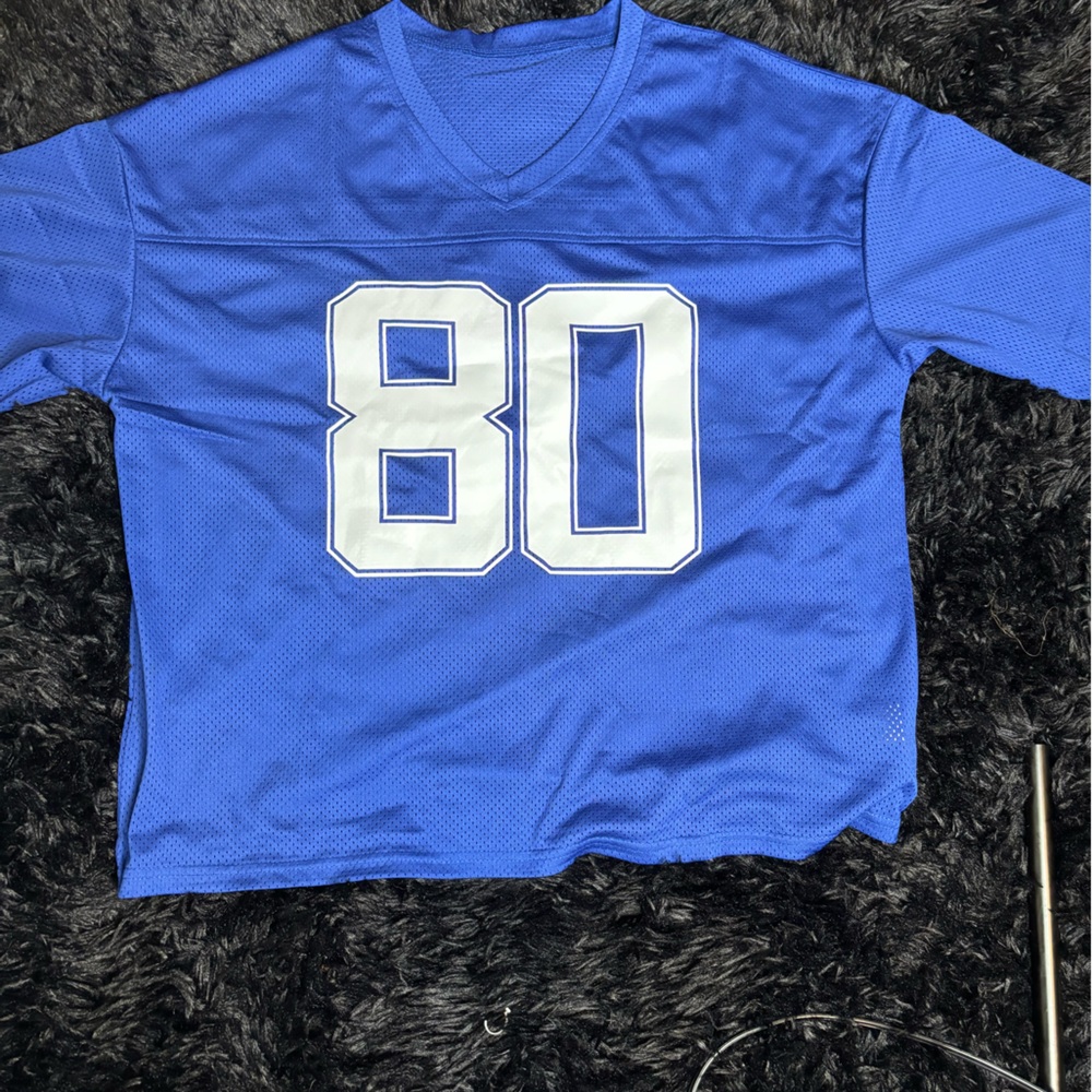 Blue Sports Jersey with Number 80